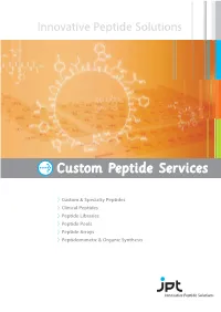Custom Peptide Services