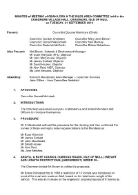 Minute of Meeting of Oban Lorn & the Isles Area