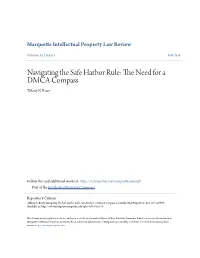 Navigating the Safe Harbor Rule: the Need for a DMCA Compass, 13 Intellectual Property L