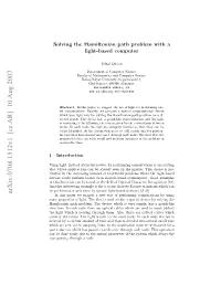 Solving the Hamiltonian Path Problem with a Light-Based Computer