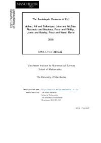 The Semisimple Elements of E 8(2) Aubad, Ali and Ballantyne, John