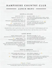 To View the Lunch Menu