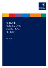 Annual Admissions Statistical Report 2019