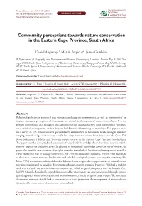 ﻿Community Perceptions Towards Nature Conservation in the Eastern