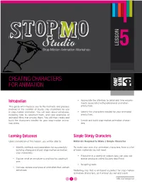 Creating Characters for Animation