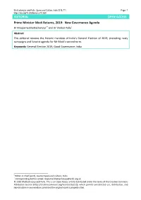 EDITORIAL OPEN ACCESS Prime Minister
