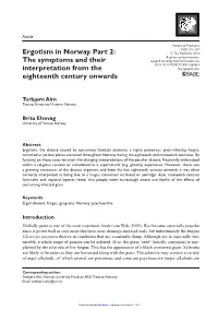 Ergotism in Norway. Part 2: the Symptoms and Their Interpretation