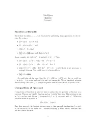 Function Arithmetic Composition of Functions