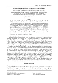 Genus-Specific Identification of Enterococci by PCR Method