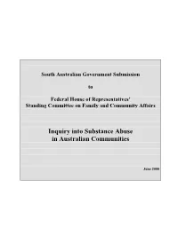 Inquiry Into Substance Abuse in Australian Communities