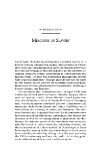 Introduction: Memories of Slavery