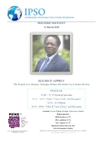 MAURICE APPREY the Wound of an Absence: Strategies Infants and Adults Use to Suture the Gap