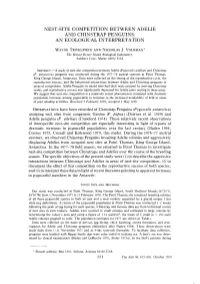 Nest-Site Competition Between Adelie and Chinstrap Penguins: an Ecological Interpretation