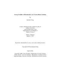 Storage Stability of Rebaudioside a in Various Buffer Solutions By