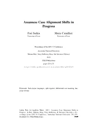 Assamese Case Alignment Shifts in Progress