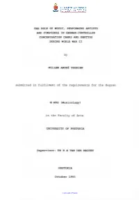 By Submitted in Fulfilment of the Requirements for the Degree in The