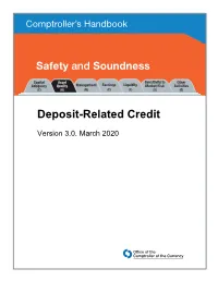Deposit-Related Credit, Comptroller's Handbook