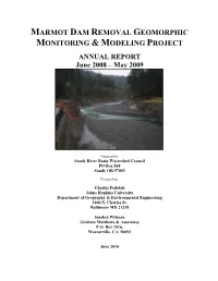 Marmot Dam Removal Geomorphic Monitoring & Modelling Project