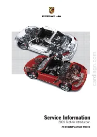 Service Information 2009 Technik Introduction All Boxster/Cayman Models Cardiagn.Com