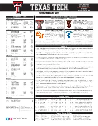 2021 Baseball Game Notes