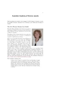 Australian Academy of Science Awards