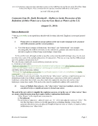 Comments from Dr. Emily Bernhardt – Outline to Guide Discussion of the Definition of Other Waters on a Case-By-Case Basis As Waters of the U.S