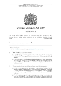 Decimal Currency Act 1969