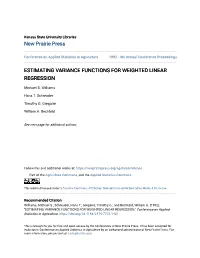 Estimating Variance Functions for Weighted Linear Regression