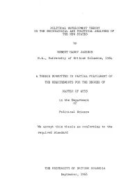 Political Development Theory in the Sociological and Political Analyses of the New States