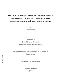 Politics of Memory and Identityformation in The