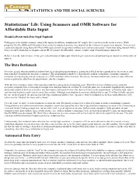 Statisticians' Lib: Using Scanners and OMR Software for Affordable Data Input