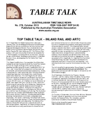 Top Table Talk – Inland Rail and Artc