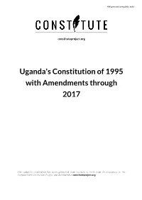 Uganda's Constitution of 1995 with Amendments Through 2017
