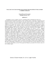 Volcanic Tsunami Generating Source Mechanisms in the Eastern Caribbean Region