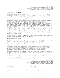 4335 Operation and Construction Service Building Maintenance and Operation Group Carpentry and Glazing Trades Series