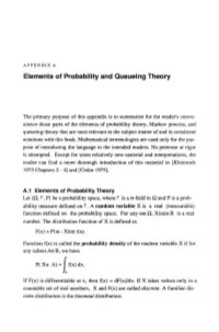 Elements of Probability and Queueing Theory