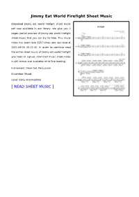 Jimmy Eat World Firefight Sheet Music