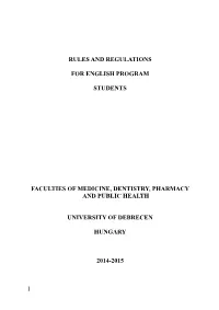 Rules and Regulations