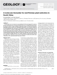 A Molecular Biomarker for End-Permian Plant Extinction In
