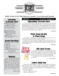 Calendar of Events 2017 Board Meetings Website Upgrading
