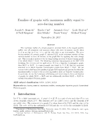 Families of Graphs with Maximum Nullity Equal to Zero-Forcing Number