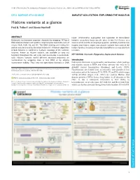 Histone Variants at a Glance Paul B