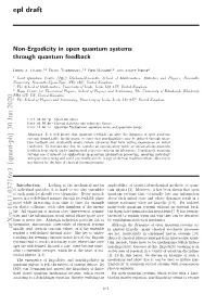 Non-Ergodicity in Open Quantum Systems Through Quantum Feedback