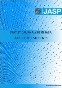 Statistical Analysis in JASP