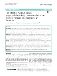 The Effect of Nucleus Basalis Magnocellularis Deep Brain