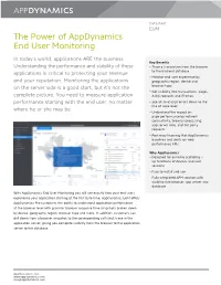 The Power of Appdynamics End User Monitoring