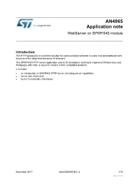 Webserver on SPWF04S Module
