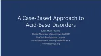 A Case-Based Approach to Acid-Base Disorders