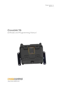 Crosslink TG Software and Programming Manual