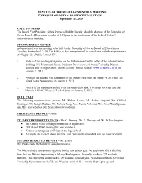 Minutes of the Regular Monthly &